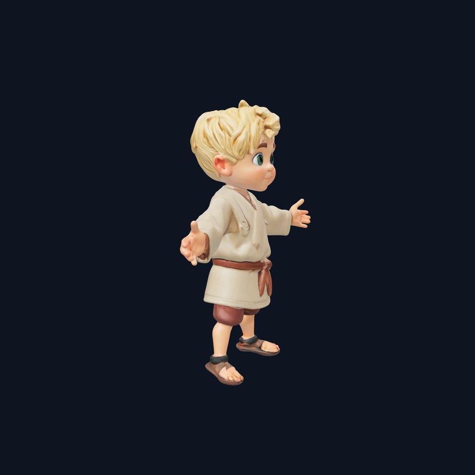 Young Adventurer Rigged and Animated D Character Model